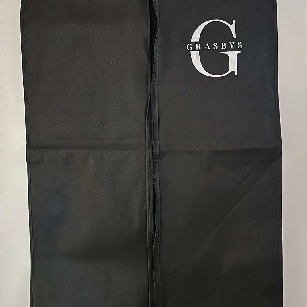 Black Garment Bag with White Logo